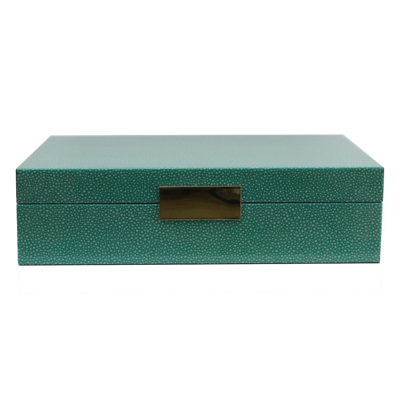 8x11 Box Green Shagreen Silver Trim
