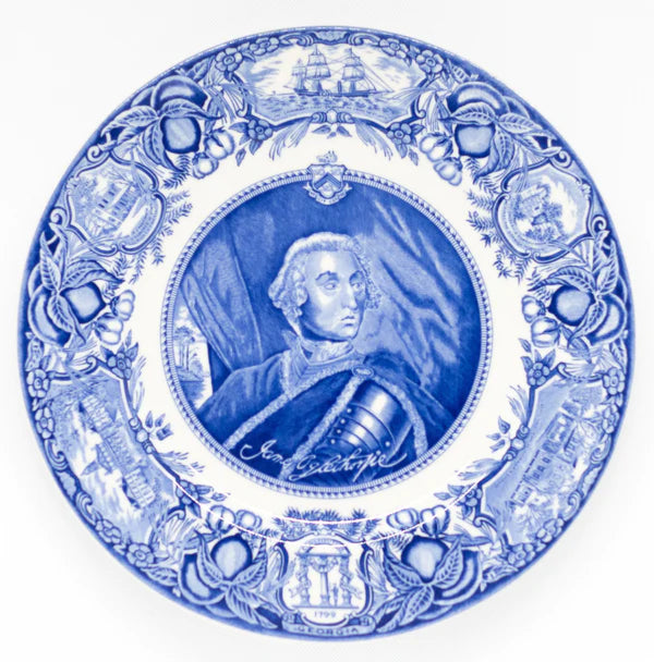 Georgia Historical Plate Gen. James E. Oglethorpe - Blue #1