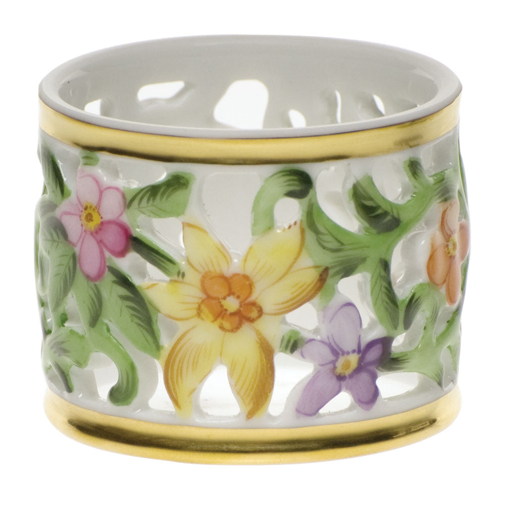 Herend Natural Coloration Pierced Napkin Ring 1.75"d