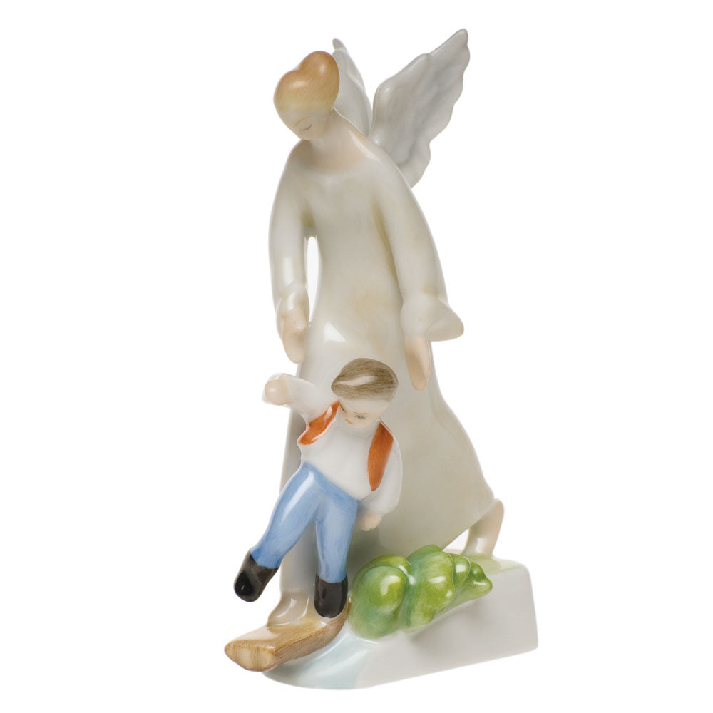 Herend Natural Coloration Guardian Angel 5"h