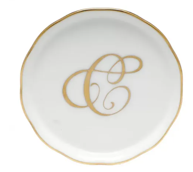 Coaster with monogram 4"d - C