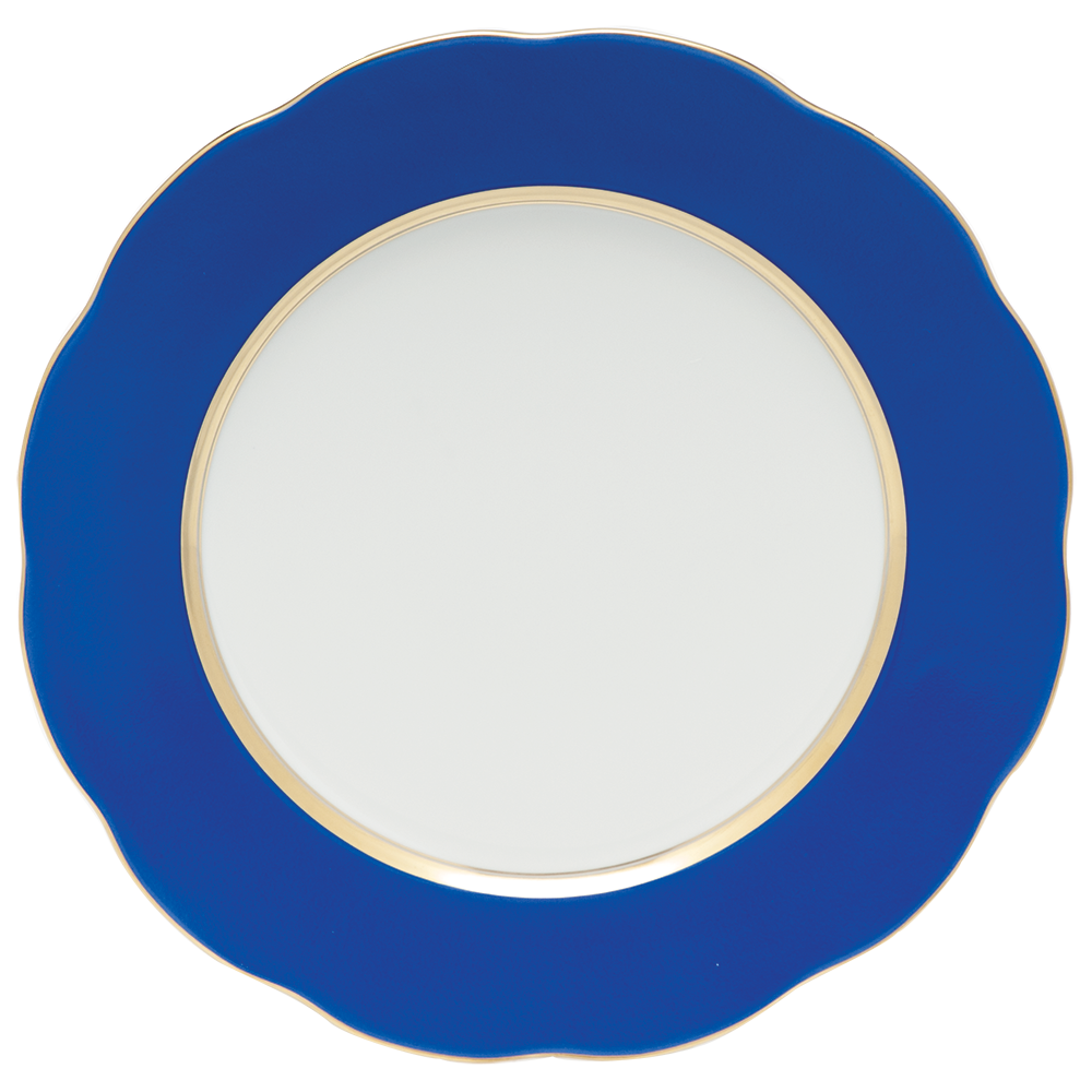 Silk Ribbon Service Plate 11"d - Cobalt Blue