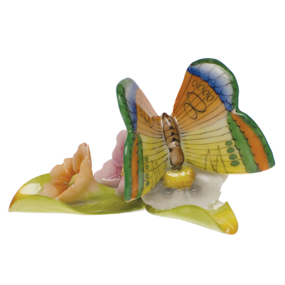 Herend Cd-edf Flowers W/butterfly 2"w X 1.25"h