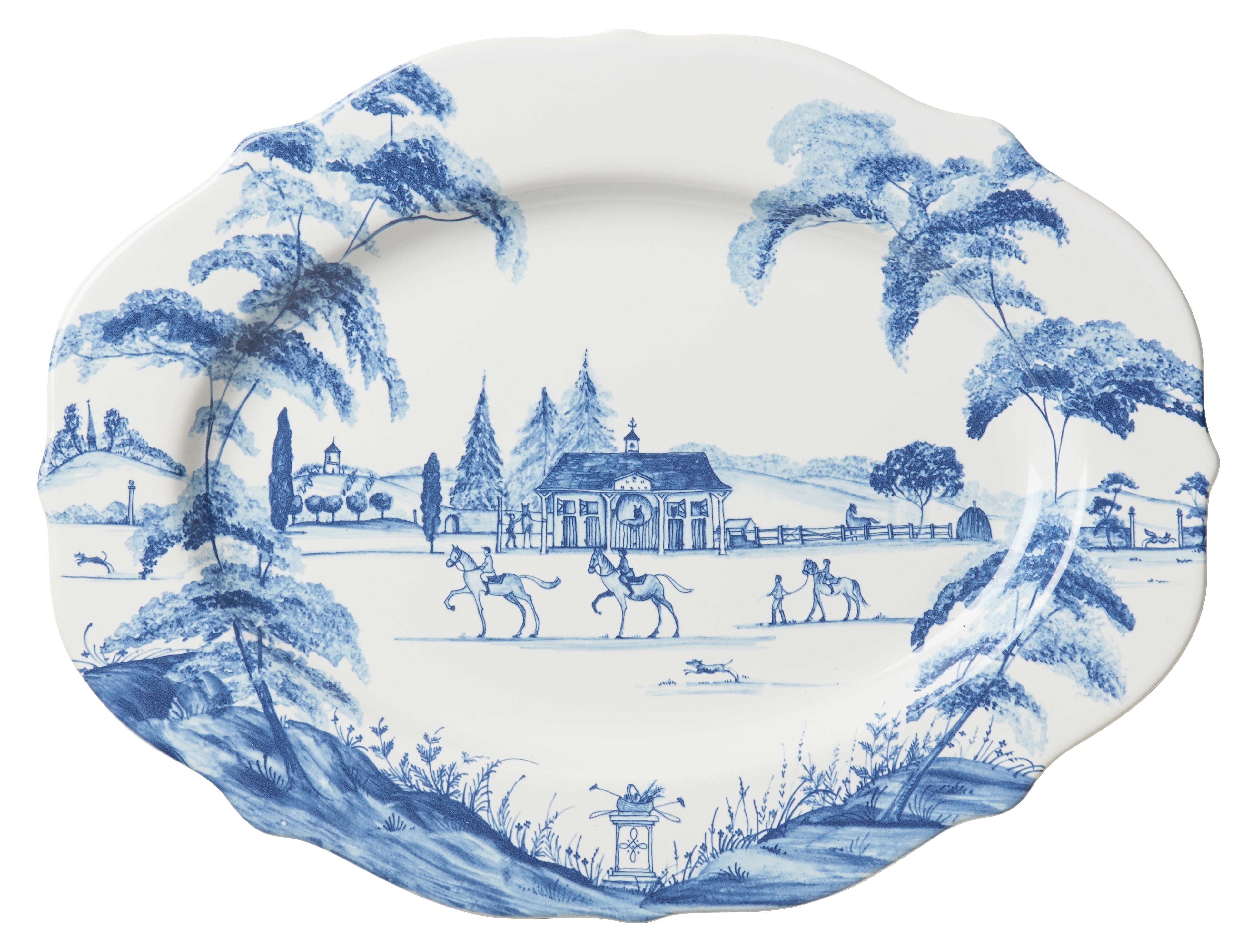 Juliska Country Estate Delft Blue 15" Serving Platter Stable