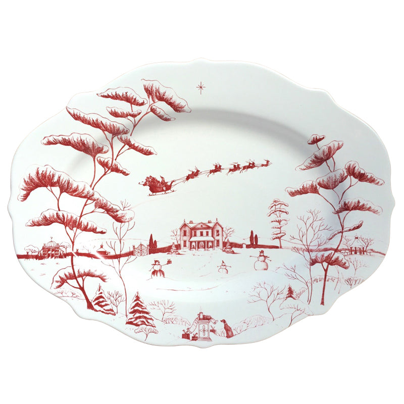 Juliska Country Estate Winter Frolic Ruby Serving Platter Christmas Eve