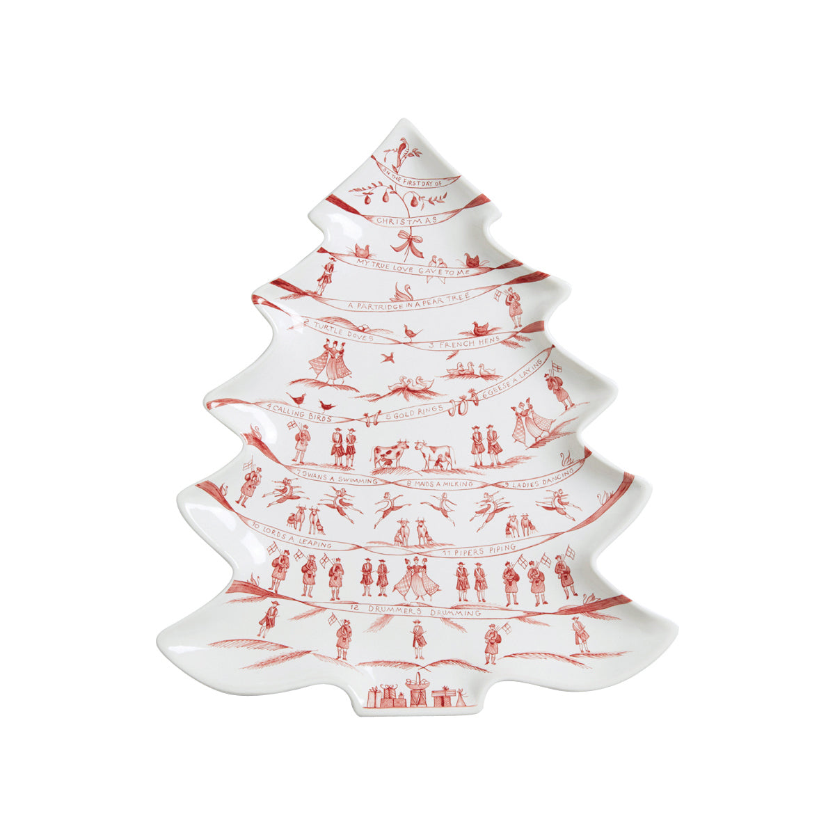 Juliska Country Estate Winter Frolic Ruby Tree Platter 12 Days of Christmas