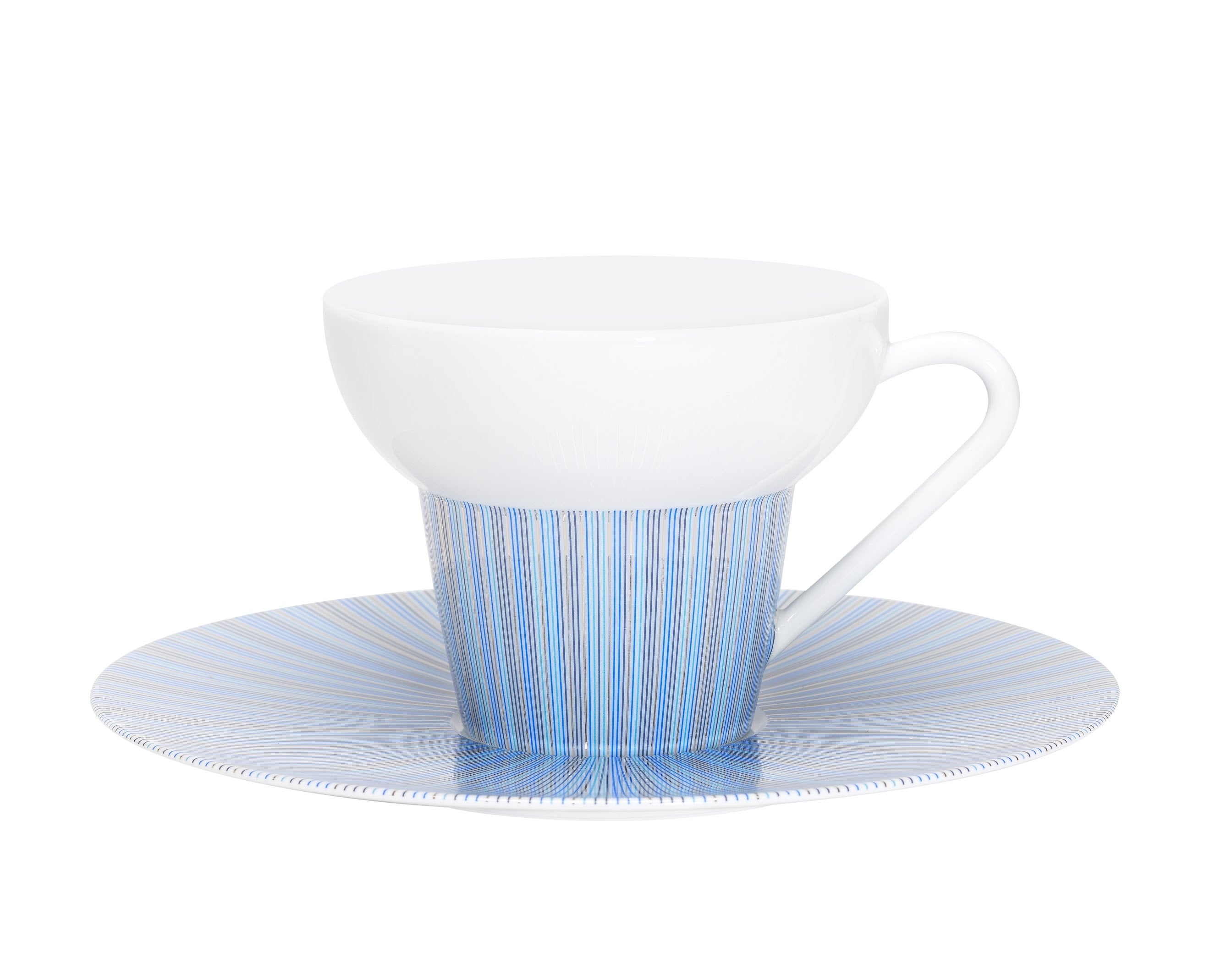 J. Seignolles Cape Cod Indigo Platinum Tea Cup And Saucer