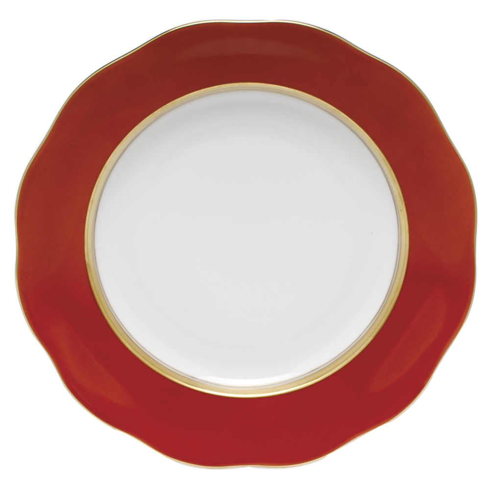 Silk Ribbon Dessert Plate 8.25"d - Pumpkin