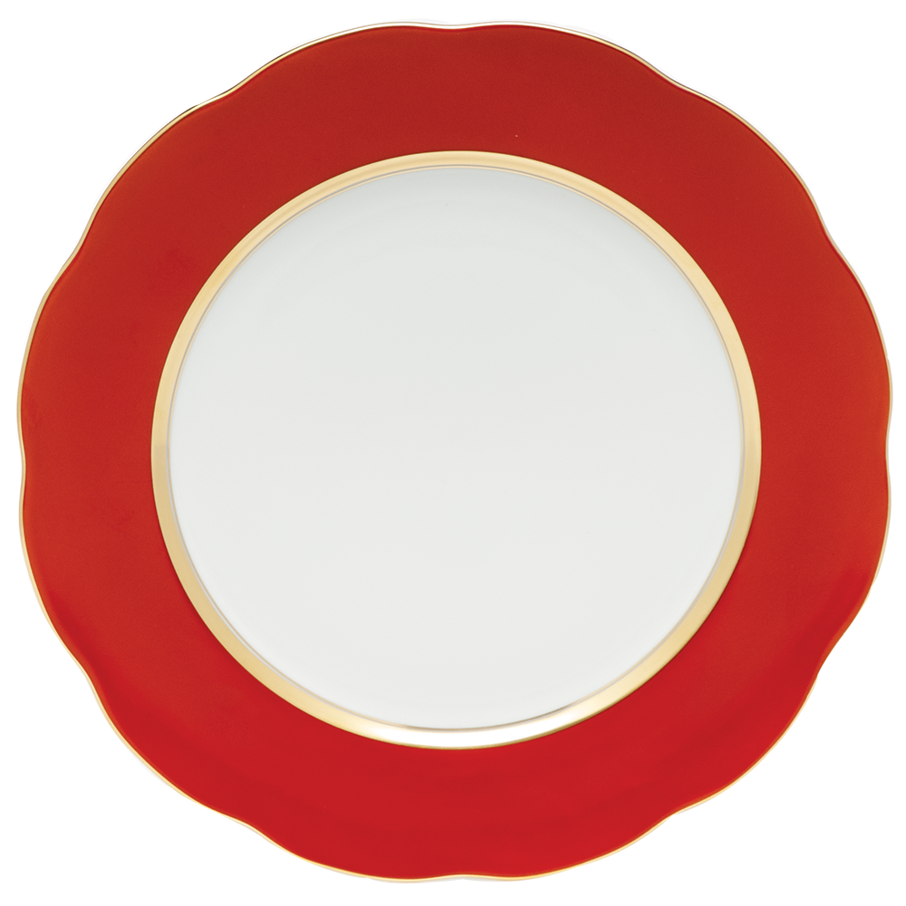 Silk Ribbon Service Plate 11"d - Pumpkin