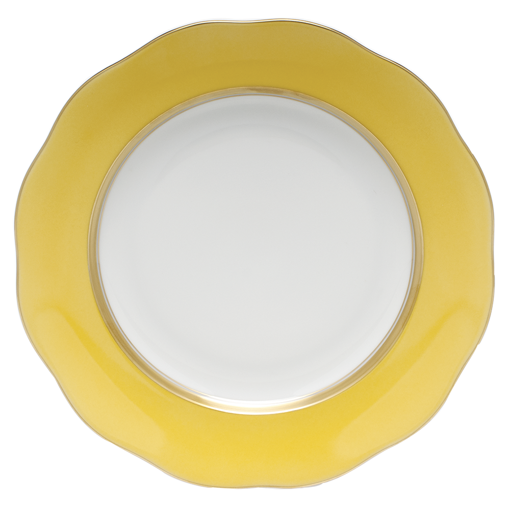 Silk Ribbon Lemon Dessert Plate 8.25"d