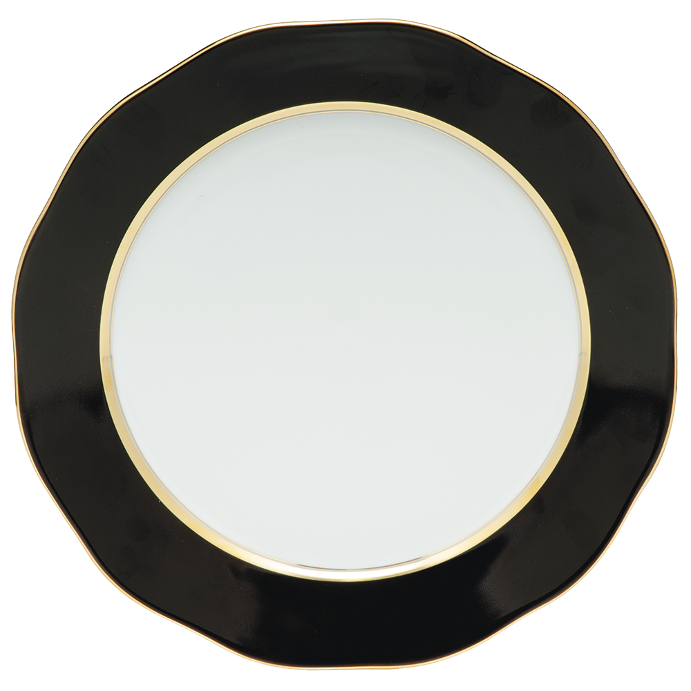 Silk Ribbon Black Rim Charger 12"d - Black