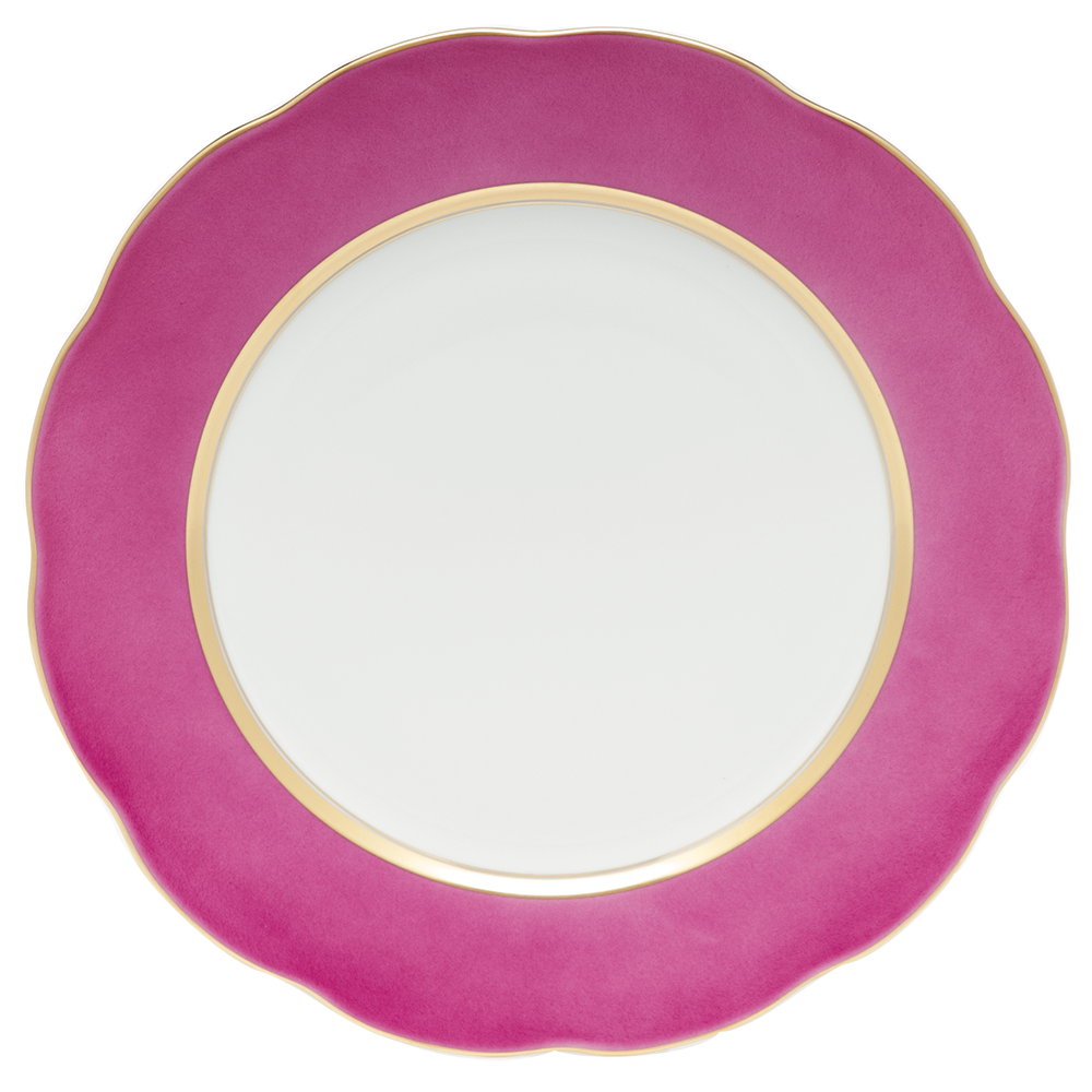 Silk Ribbon Service Plate 11"d - Raspberry