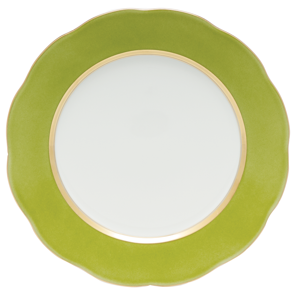 Silk Ribbon Service Plate 11"d - Olive