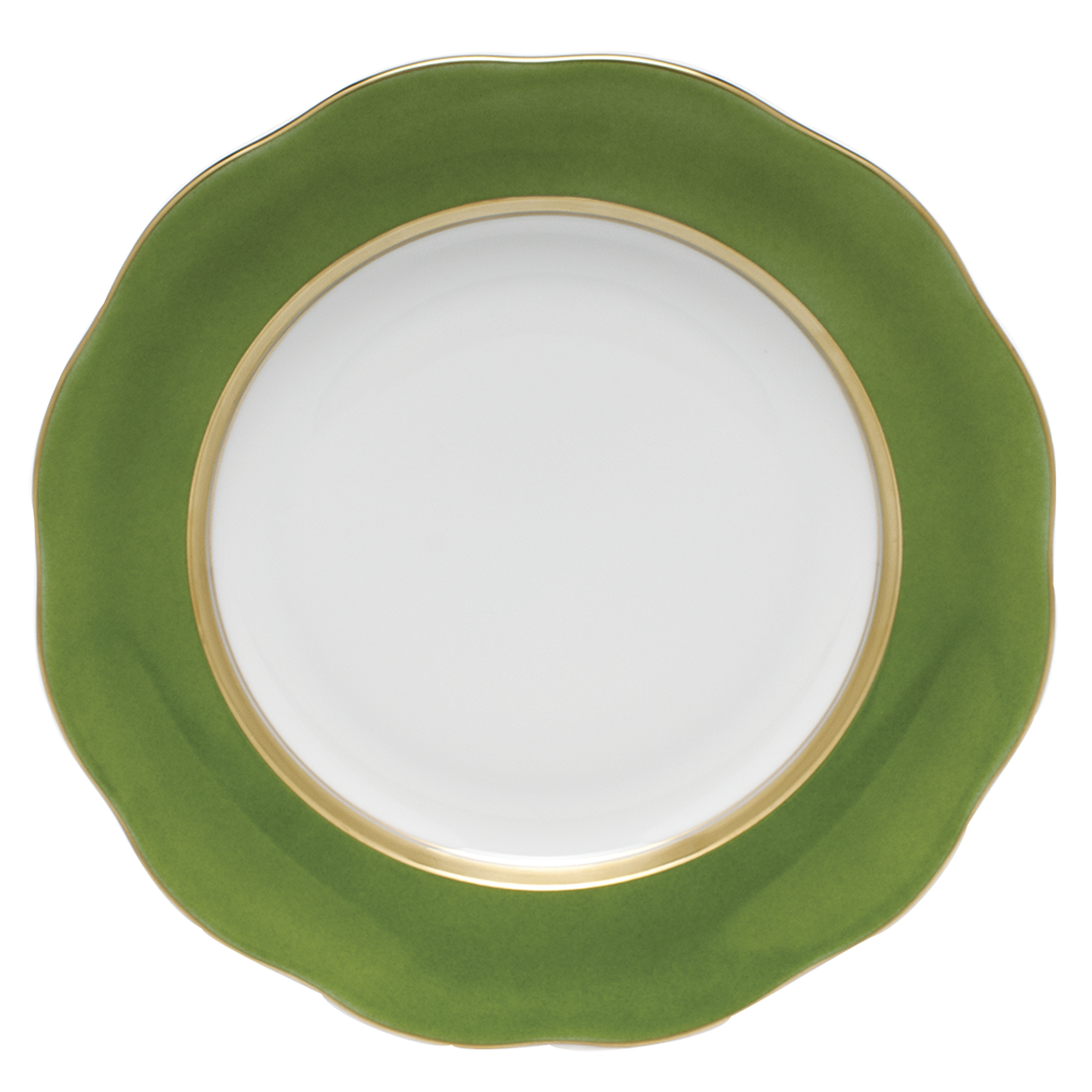 Silk Ribbon Fern Dessert Plate 8.25"d