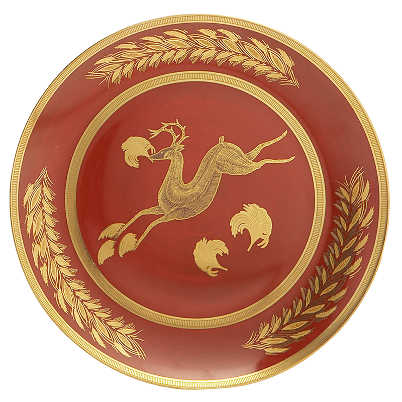 Mottahedeh Leaping Reindeer Dessert Plate