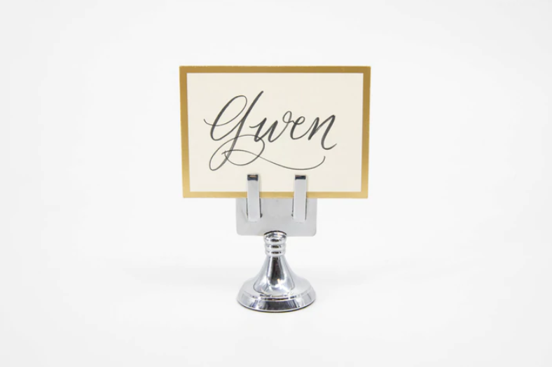 Chrome Place Card Holder - Set of 4