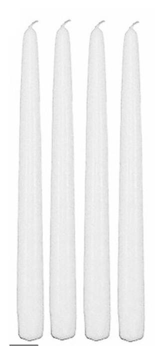 Set of 12 Patrician Premium White Hand Dipped Candles - 12"