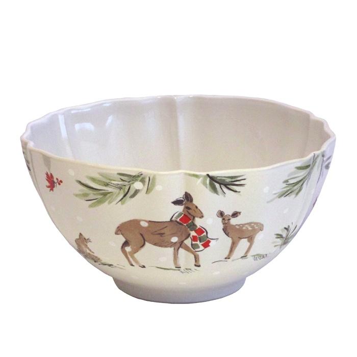 Deer Friends Soup/cereal Bowl - White