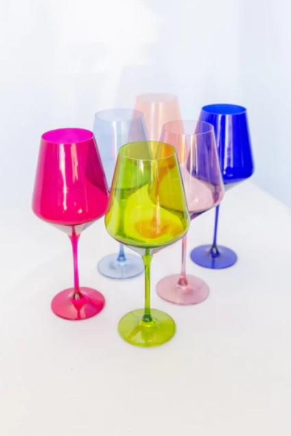 Estelle Colored Wine Stemware - Set of 6