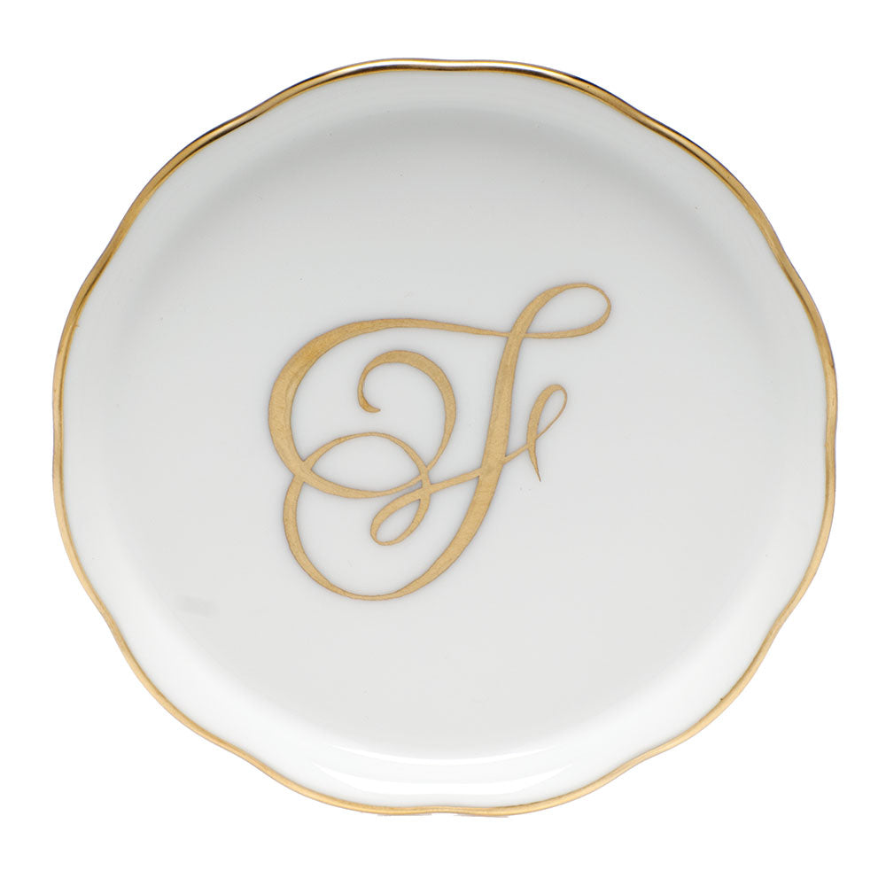 Coaster with monogram 4"d - F