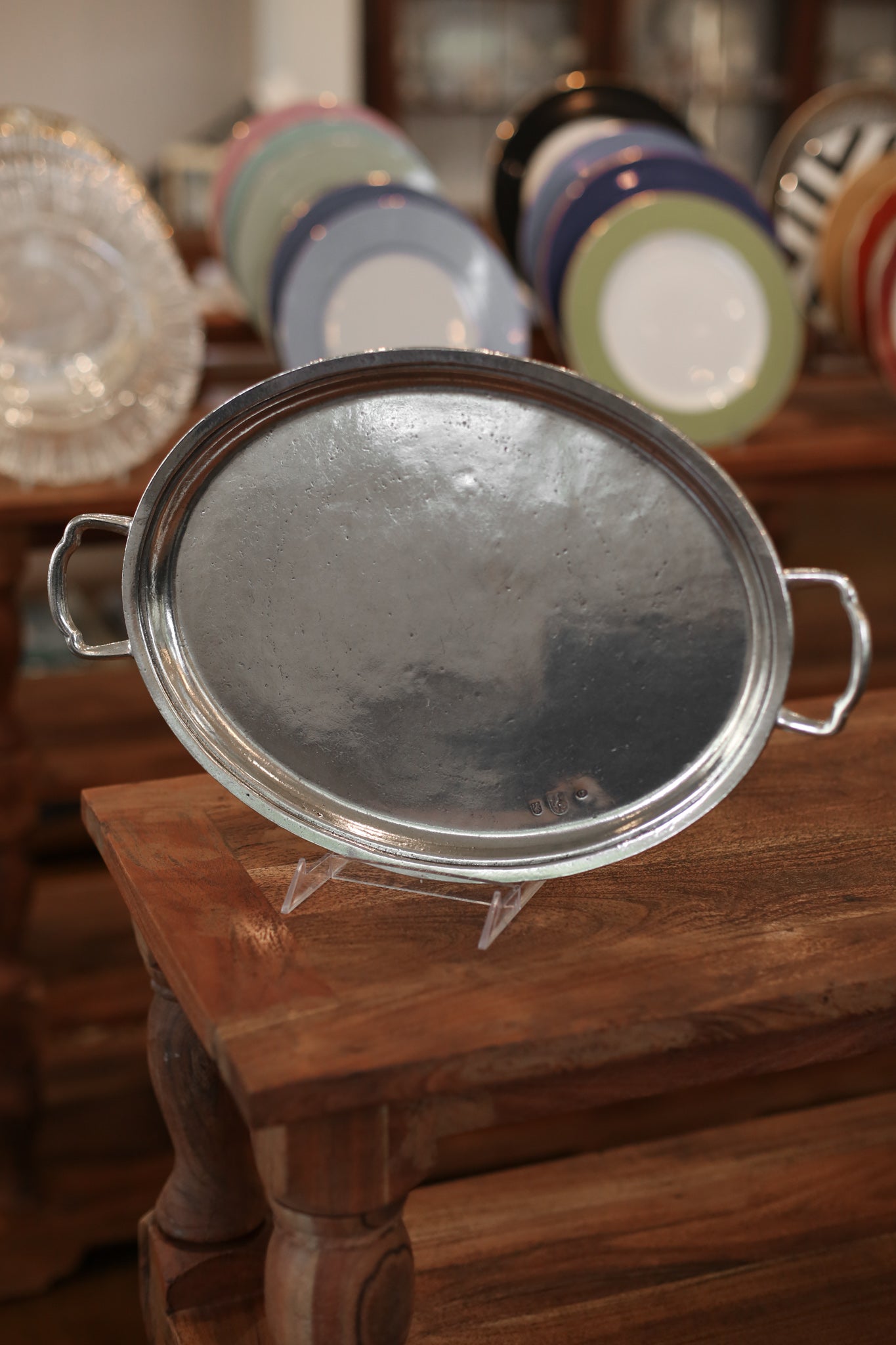 Legacy Pewter Inglese Large Oval Tray with Handles