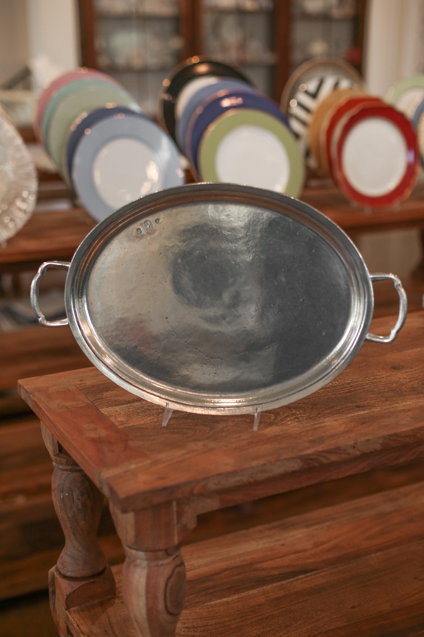 Legacy Pewter Inglese Large Oval Tray with Handles