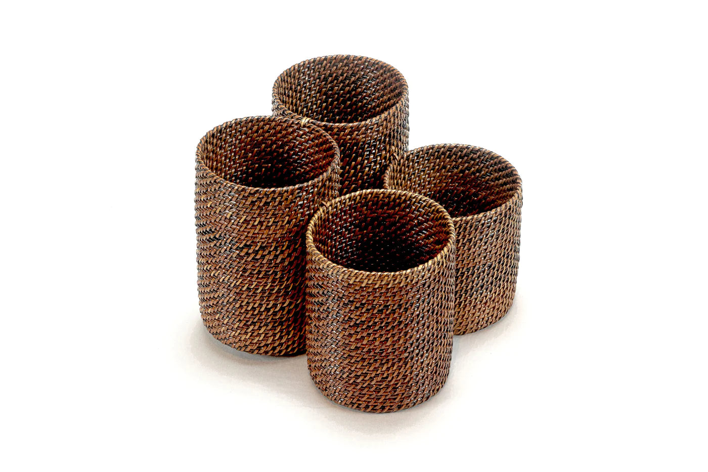 Round Flatware Holder with 4 Compartments Large