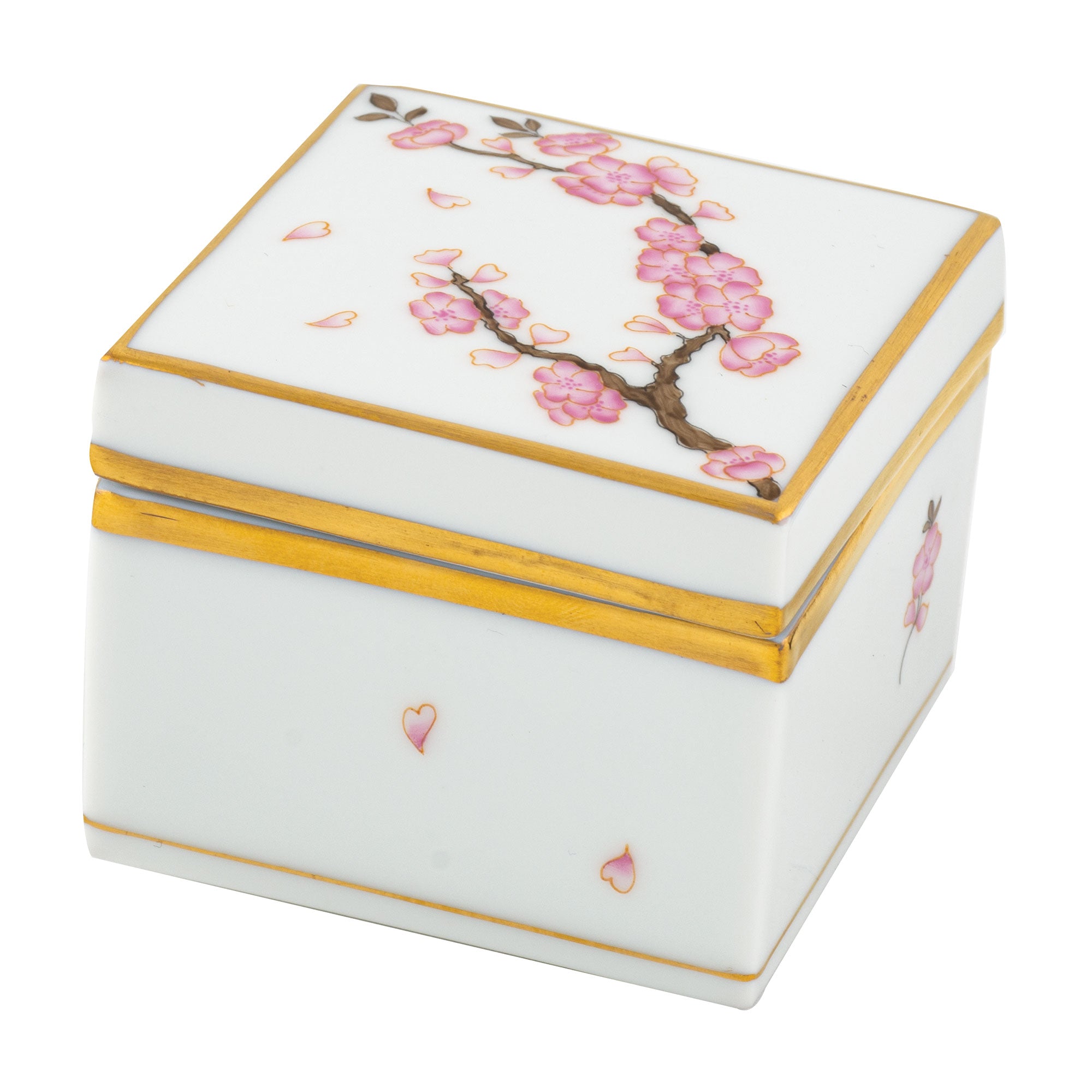 Herend Pattern Sq.box Square Box 2.25"l X 2.25"w X 2"h
