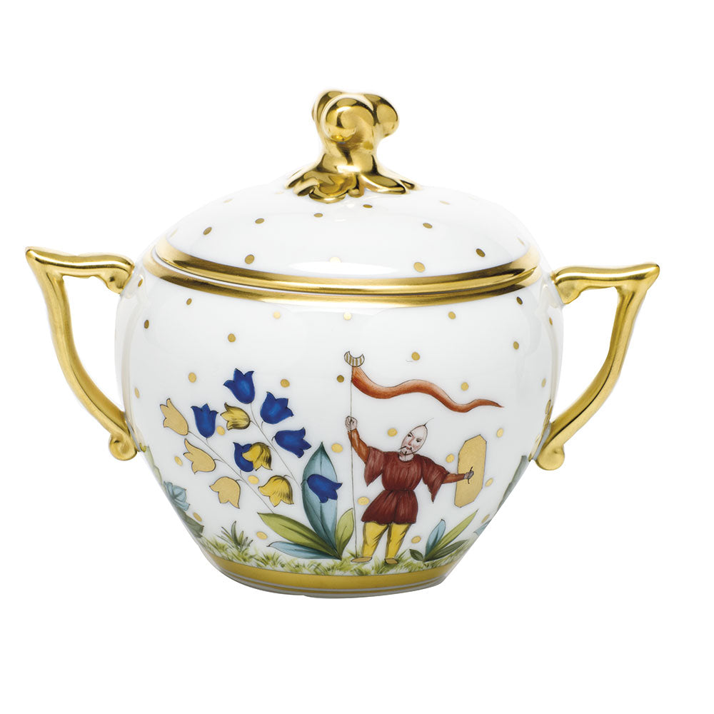 Herend Fodo Cov Sugar W/twist 4"h