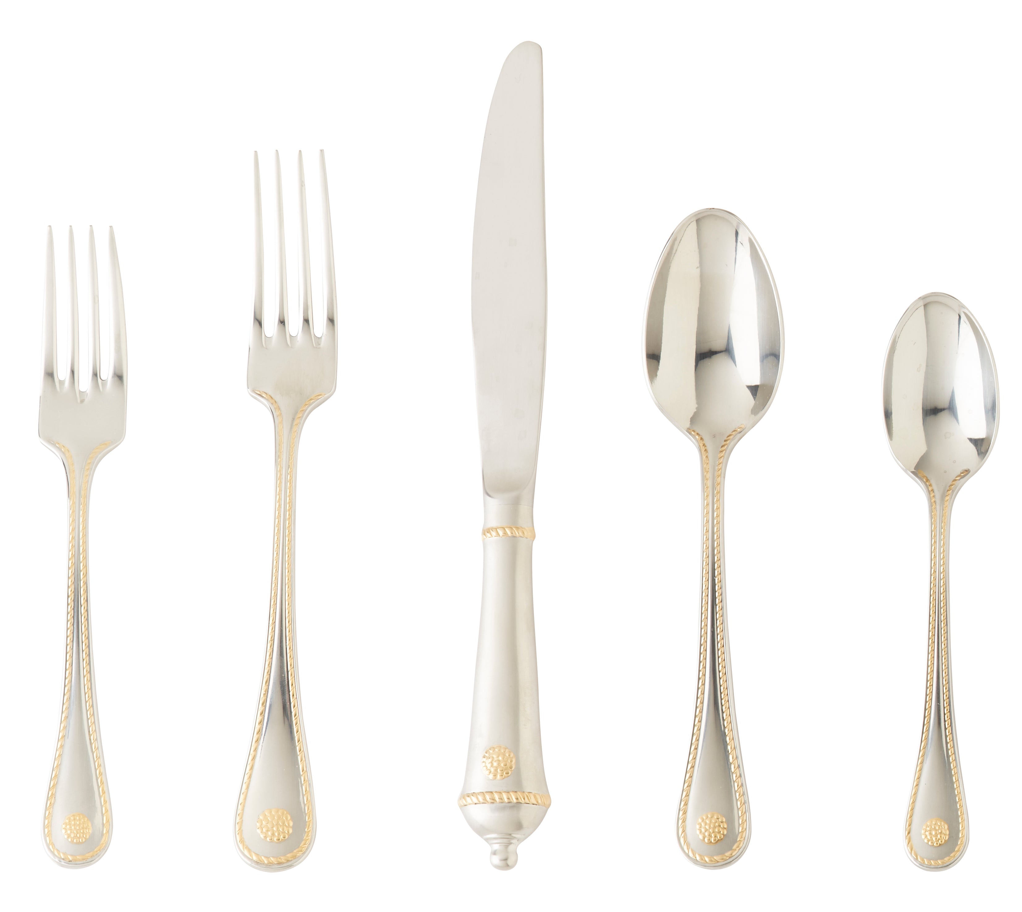 Juliska Berry & Thread Bright Satin with Gold Accents 5pc Place Setting (FWBT01/67, FWBT02/67,FWBT03/67, FWBT04/67,FWBT05/67)