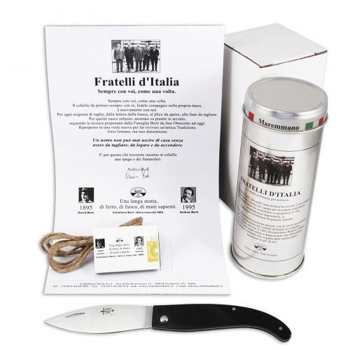 Berti Knives Maremmano A Foglia Black Lucite