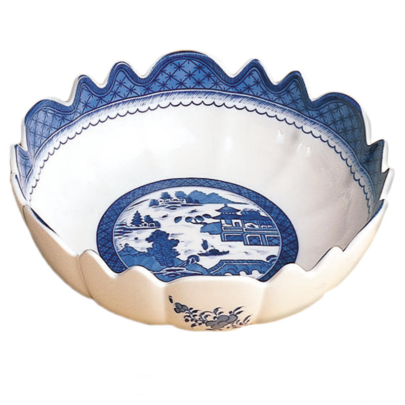 Mottahedeh Blue Canton Scalloped Bowl