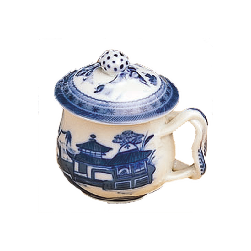 Blue Canton Pot De Creme w Lid