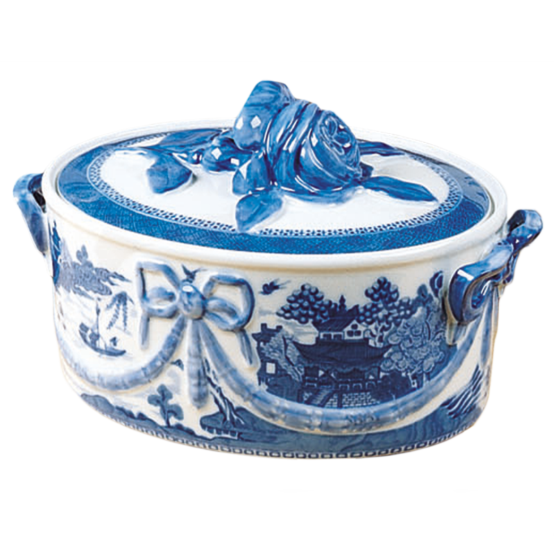 Mottahedeh Blue Canton Covered Oval Casserole