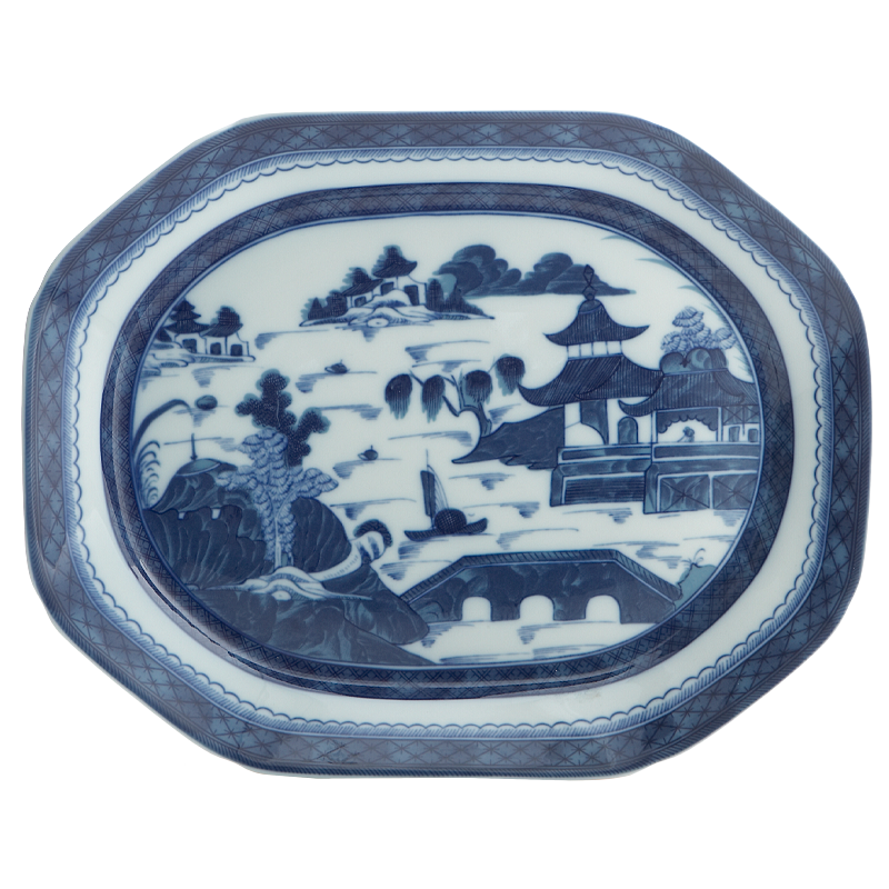 Mottahedeh Blue Canton Oct Platter - Sm.