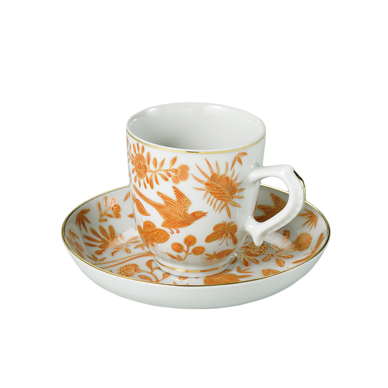 Mottahedeh Sacred Bird & Butterfly Demi Cup & Saucer
