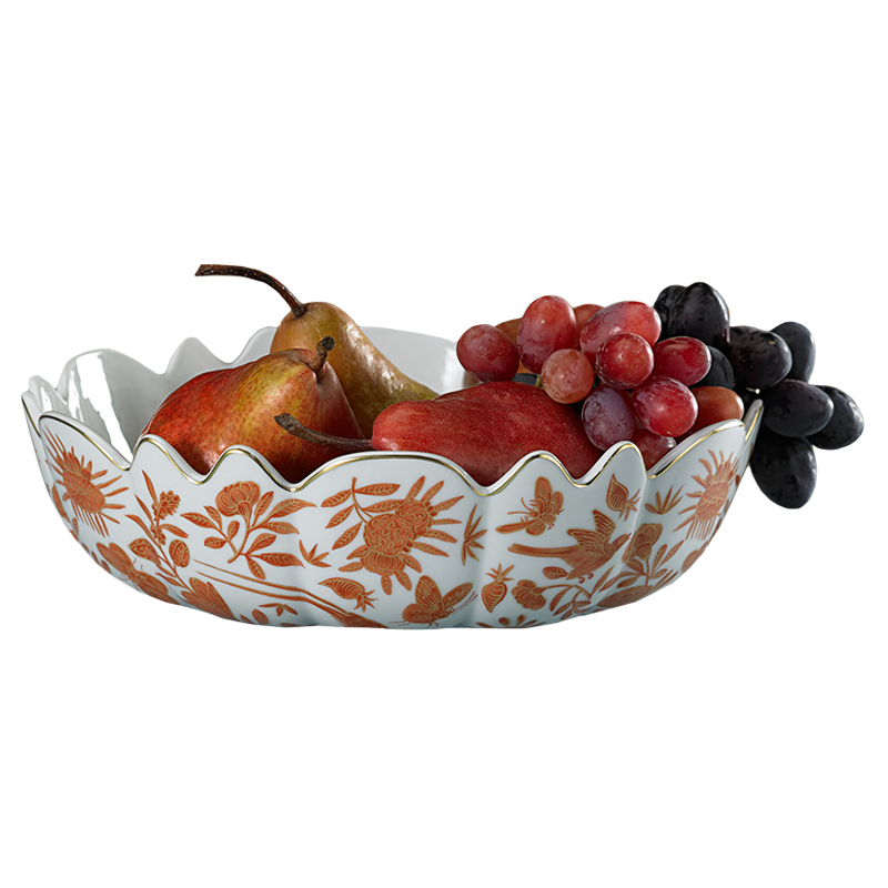 Mottahedeh Sacred Bird & Butterfly Scalloped Bowl