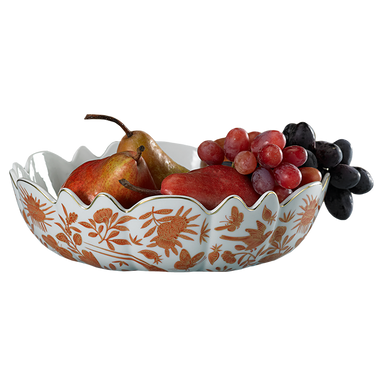 Mottahedeh Sacred Bird & Butterfly Scalloped Bowl