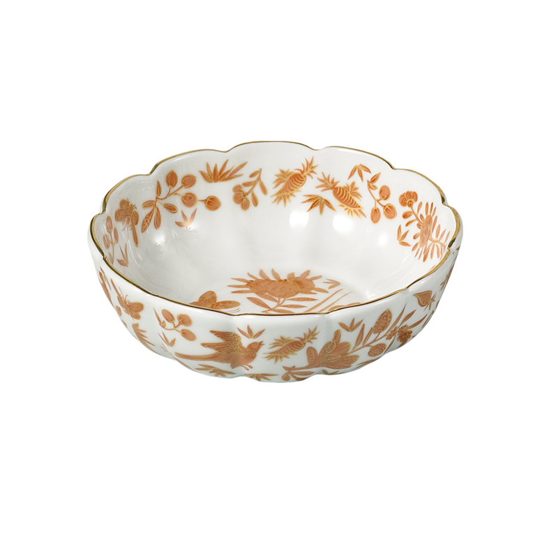 Mottahedeh Sacred Bird & Butterfly Fluted Dessert Bowl