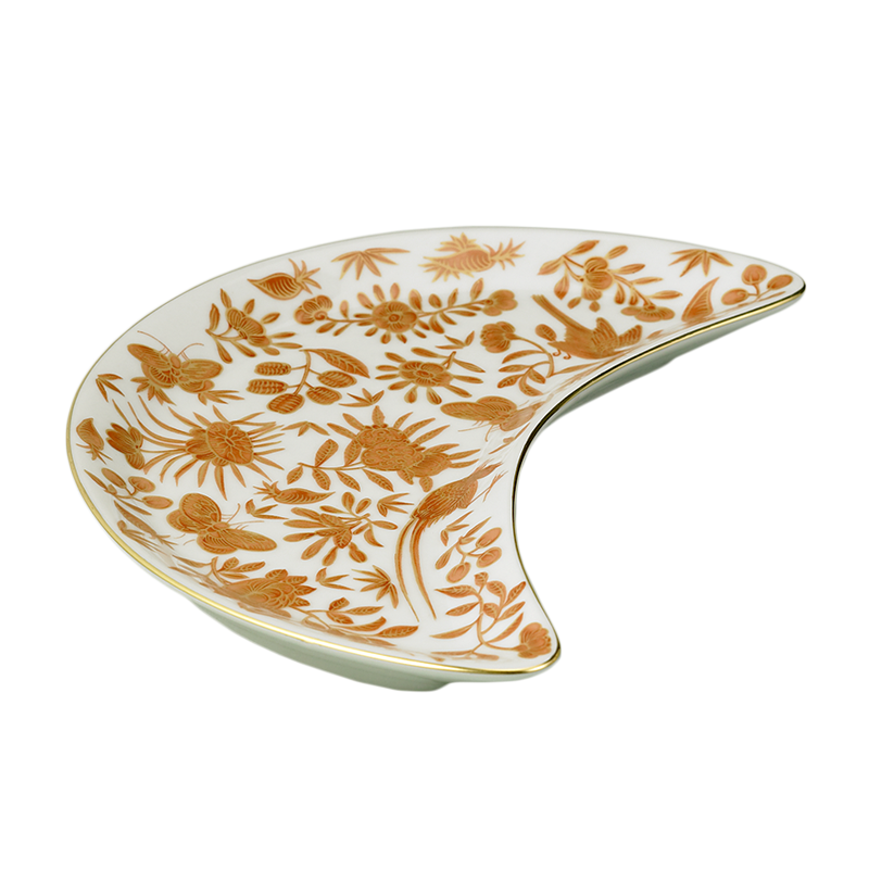 Mottahedeh Sacred Bird & Butterfly Crescent Salad Plate