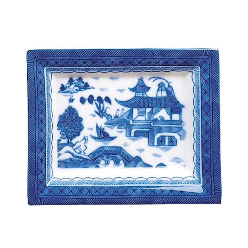 Mottahedeh Blue Canton Rectangular Tray - Sm.