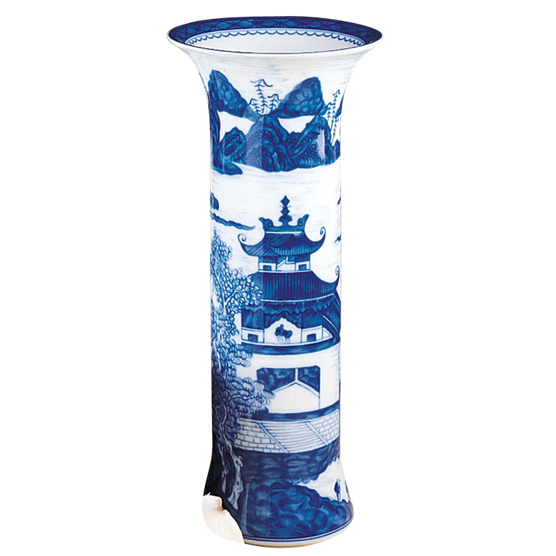 Mottahedeh Blue Canton Trumpet Vase