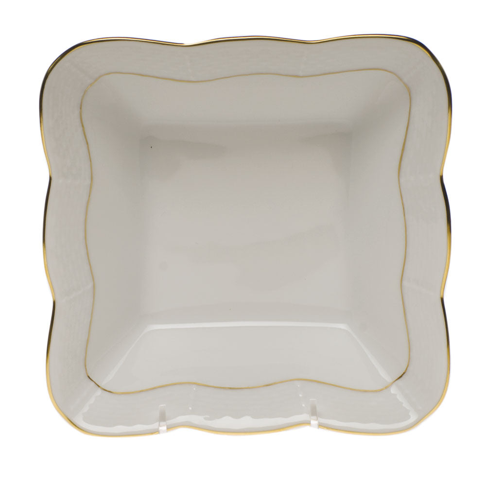 Herend Golden Edge Square Dish 6.75"l X 2.5"h