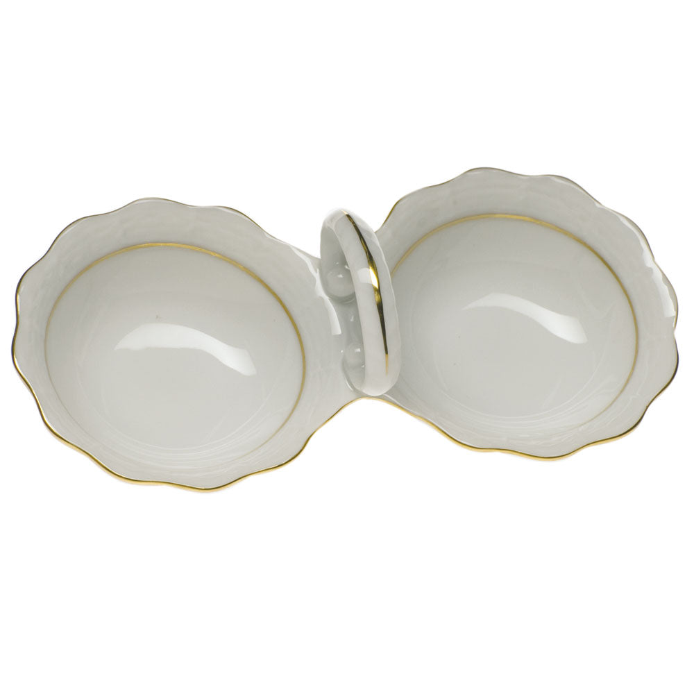 Herend Golden Edge Twin Salt 5.5"l