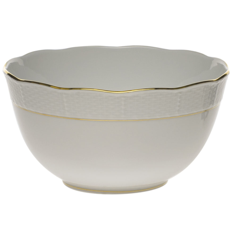 Herend Golden Edge Round Bowl (3.5 Pt) 7.5"d