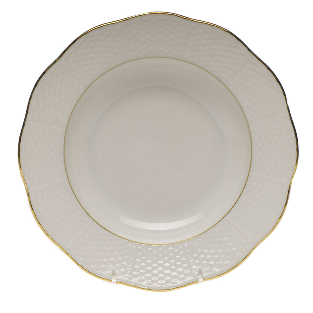 Herend Golden Edge Rim Soup Plate 8"d