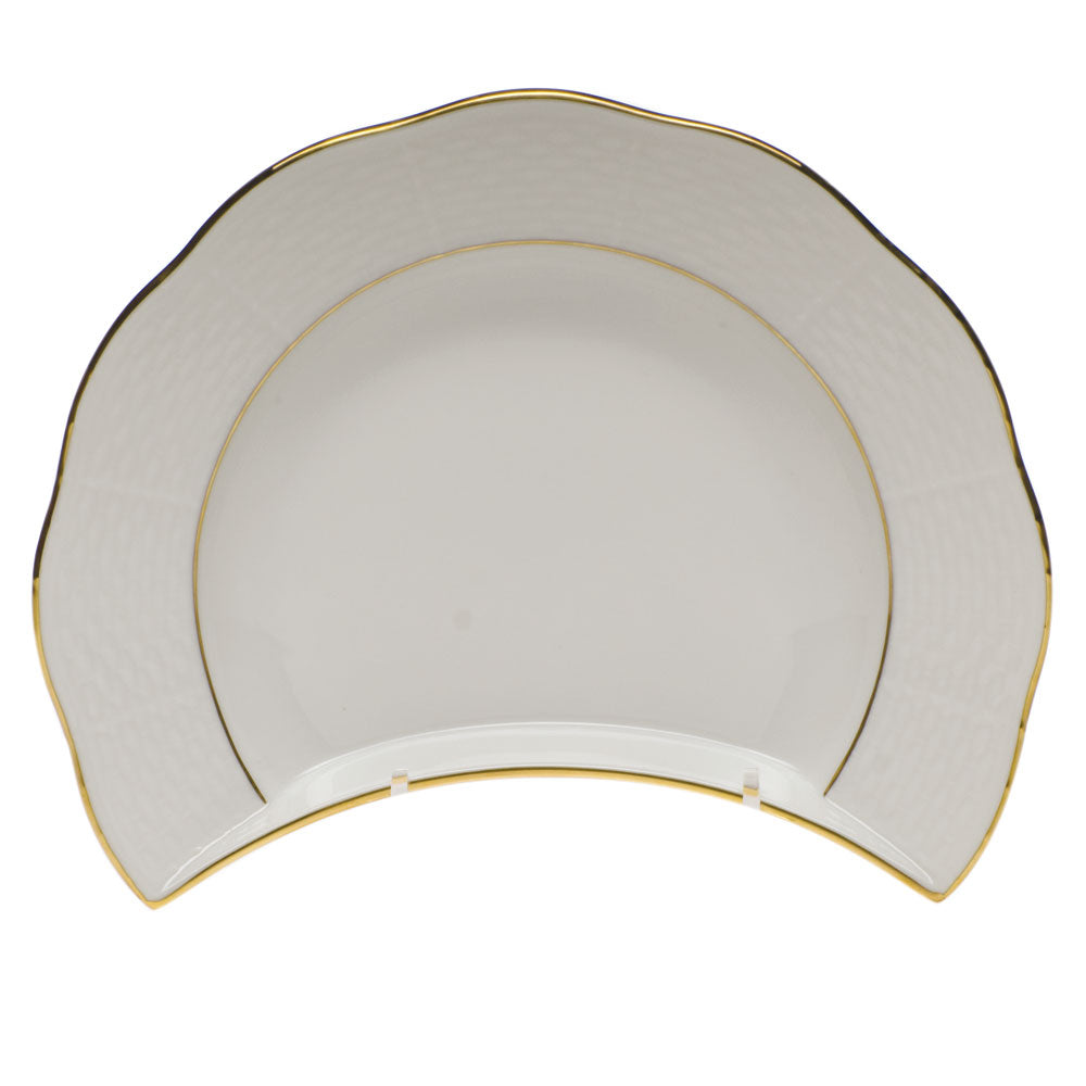 Herend Golden Edge Crescent Salad 7.25"l X 5"w