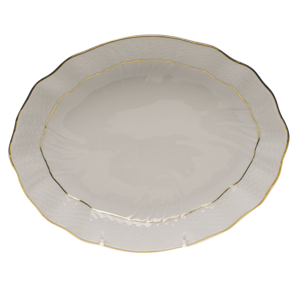 Herend Golden Edge Oval Dish 8.25"l X 6.75"w