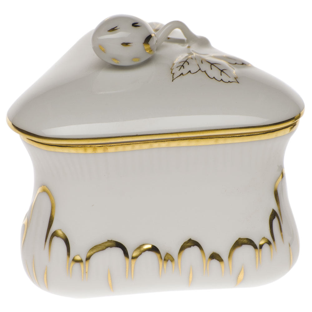 Herend Golden Edge Strawberry Bonbon 3"l X 3"h