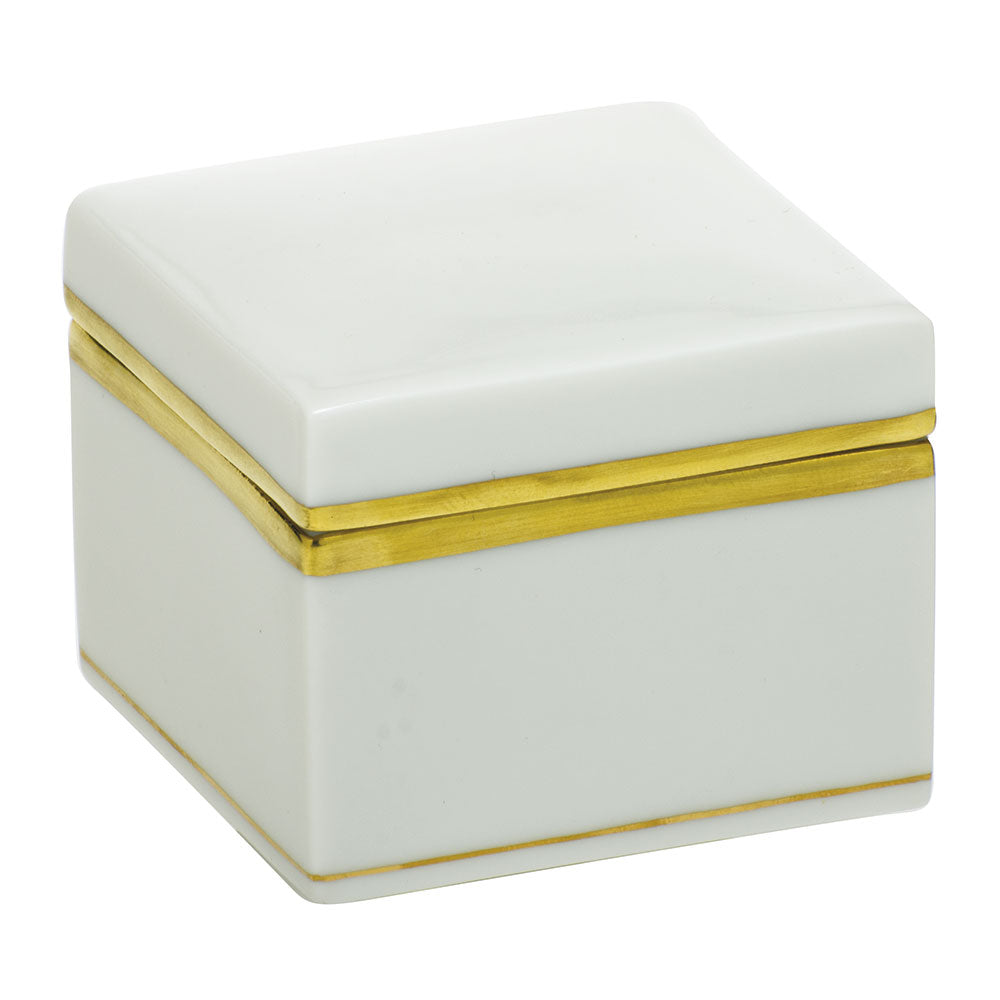 Herend Golden Edge Square Box 2.25"l X 2.25"w X 2"h